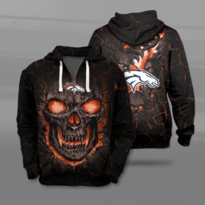 Nfl Denver Broncos Fire Skull Lava 3D Shirt