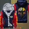 Nfl Green Bay Packers Color Line Punisher Skull 3D Fleece Hoodie Jacket