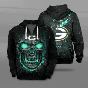 Nfl Green Bay Packers Fire Skull Lava 3D Shirt