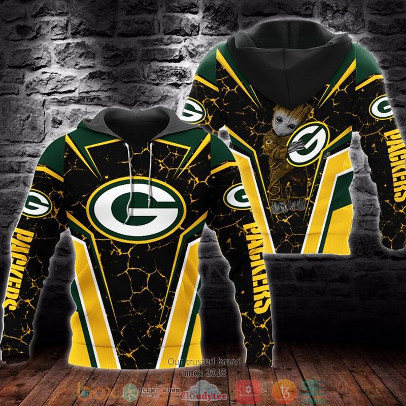 Nfl Green Bay Packers Groot 3D Hoodie Nfl Green Bay Packers Groot 3D Hoodie