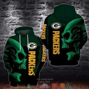 Nfl Green Bay Packers Skull Green Black 3D Hoodie