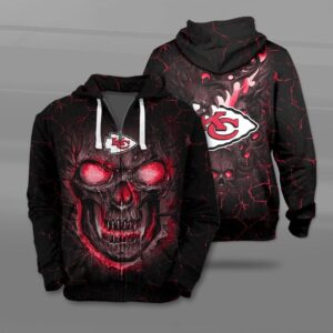 Nfl Kansas City Chiefs Fire Skull Lava 3D Shirt