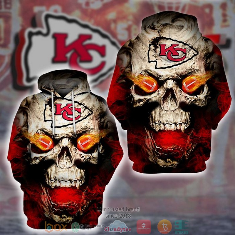Nfl Kansas City Chiefs Flame Skull Red 3D Hoodie Nfl Kansas City Chiefs Flame Skull Red 3D Hoodie