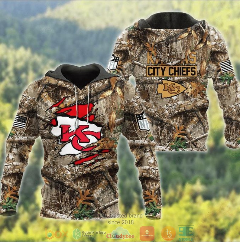Nfl Kansas City Chiefs Hunting Camo 3D Hoodie Nfl Kansas City Chiefs Hunting Camo 3D Hoodie