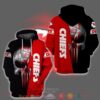 Nfl Kansas City Chiefs Punisher Skull Red 3D Hoodie