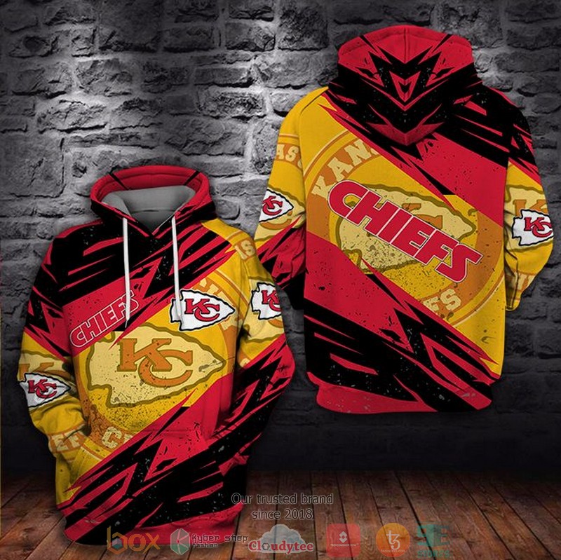 Nfl Kansas City Chiefs Red Yellow 3D Hoodie Nfl Kansas City Chiefs Red Yellow 3D Hoodie