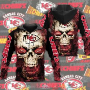 Nfl Kansas City Chiefs Skull Flame 3D Hoodie