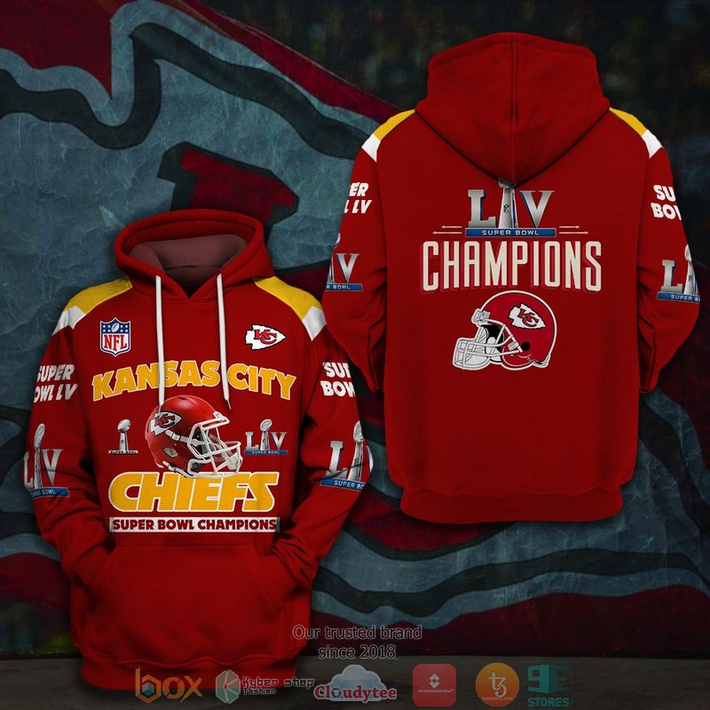 Nfl Kansas City Chiefs Super Bowl Liv Champions Red 3D Hoodie Nfl Kansas City Chiefs Super Bowl Liv Champions Red 3D Hoodie