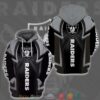 Nfl Las Vegas Raiders Black Grey 3D Hoodie