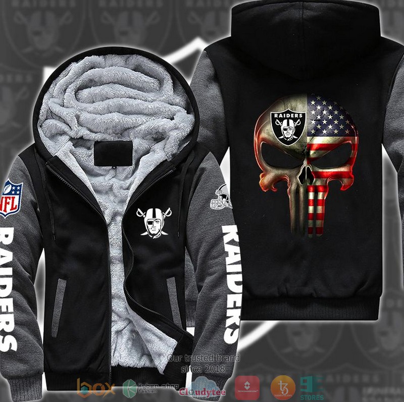 Nfl-Las-Vegas-Raiders-Punisher-Skull-3D-Fleece-Hoodie-Jacket-2