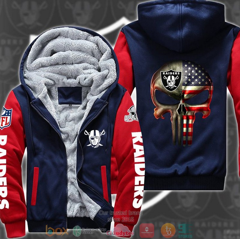 Nfl Las Vegas Raiders Punisher Skull 3D Fleece Hoodie Jacket Nfl Las Vegas Raiders Punisher Skull 3D Fleece Hoodie Jacket