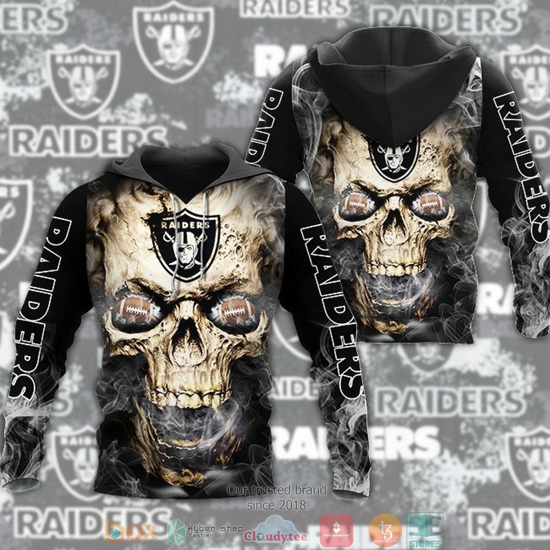 Nfl Las Vegas Raiders Smoke Skull 3D Hoodie Nfl Las Vegas Raiders Smoke Skull 3D Hoodie