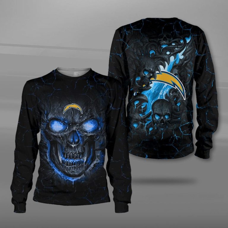 Nfl-Los-Angeles-Chargers-Fire-Skull-Lava-3D-Shirt-Hoodie-3