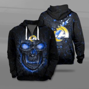 Nfl Los Angeles Rams Fire Skull Lava 3D Shirt