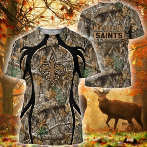 Nfl New Orleans Saints Hunting Camo 3D Shirt