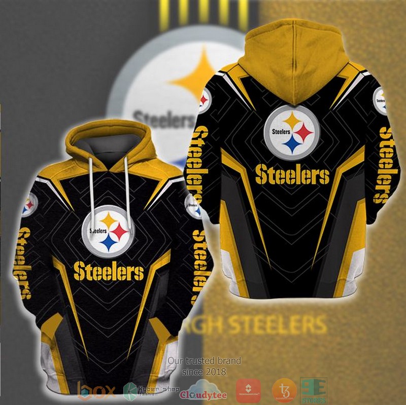 Nfl Pittsburgh Steelers Black Yellow 3D Hoodie Nfl Pittsburgh Steelers Black Yellow 3D Hoodie
