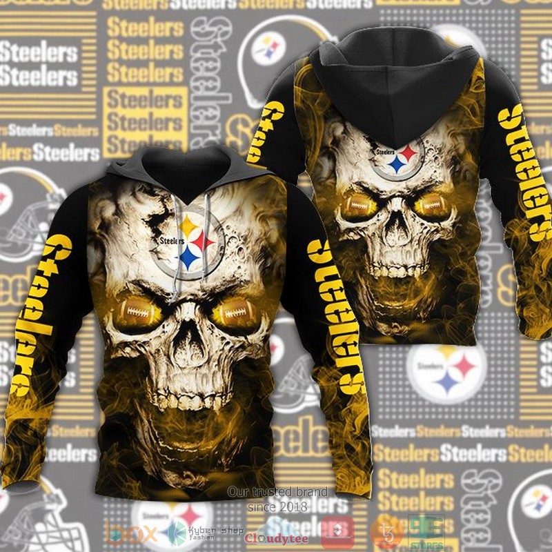 Nfl Pittsburgh Steelers Skull Flame 3D Hoodie Nfl Pittsburgh Steelers Skull Flame 3D Hoodie