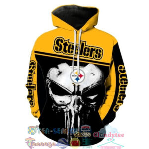 Nfl Pittsburgh Steelers Skull Hoodie 3D