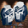 Nfl Seattle Seahawks Skull Hoodie 3D