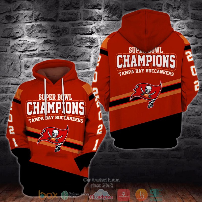 Nfl Tampa Bay Buccaneers Super Bowl 2021 3D Hoodie Nfl Tampa Bay Buccaneers Super Bowl 2021 3D Hoodie