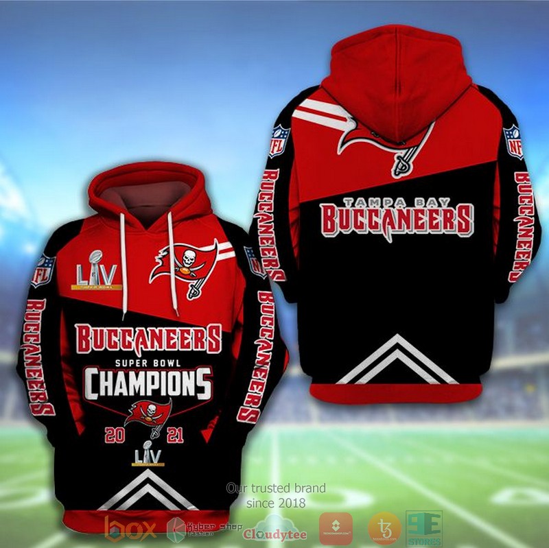 Nfl Tampa Bay Buccaneers Super Bowl Champions Red 3D Hoodie Nfl Tampa Bay Buccaneers Super Bowl Champions Red 3D Hoodie