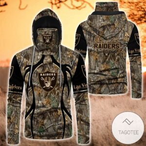 Oakland Raiders Camouflage Pattern Mask Gaiter Hoodie