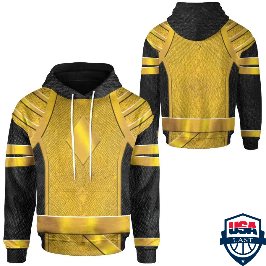 Omega Yellow Power Rangers 3D Hoodie Apparel Omega Yellow Power Rangers 3D Hoodie Apparel