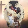 One Nation Under God Cream 3D Zip Hoodie