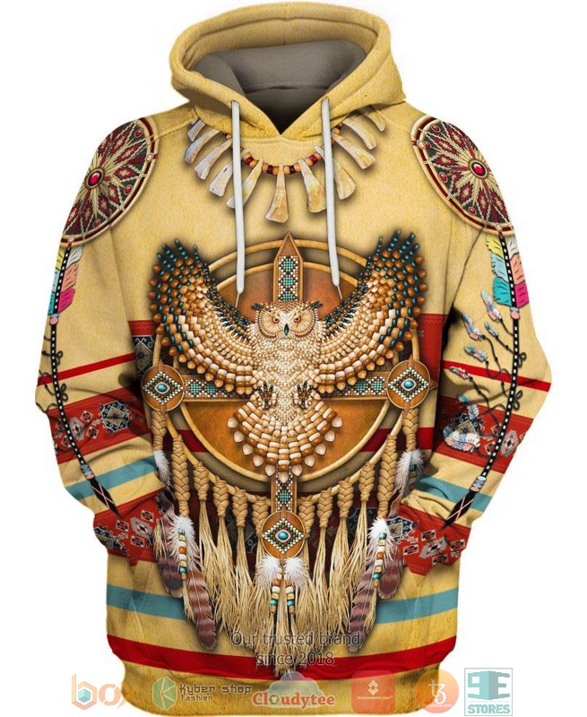 Owl-Native-American-Dreamcatcher-3D-Hoodie-1