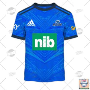 Personalise Super Rugby Auckland Blues 2022 Home Jersey Hoodie T-Shirt