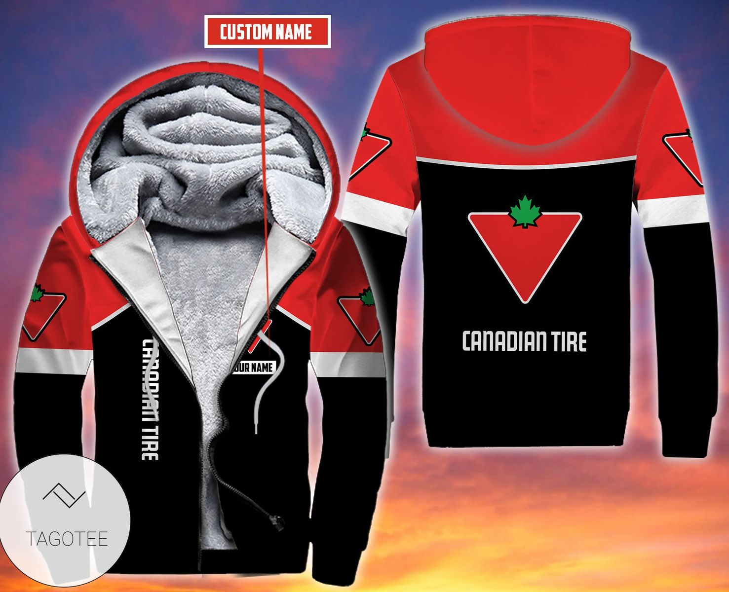 Personalized Canadian Tire Fleece Hoodie Personalized Canadian Tire Fleece Hoodie
