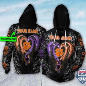 Personalized Clemson Tigers Dragon Ncaa 3D Hoodie T-Shirt