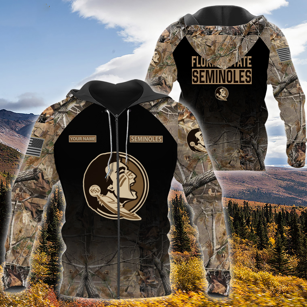 Personalized Florida State Seminoles Hunting Camo Custom 3D Shirt Personalized Florida State Seminoles Hunting Camo Custom 3D Shirt