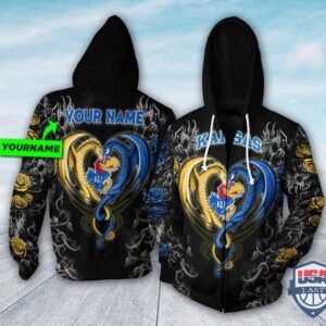 Personalized Kansas Jayhawks Dragon Ncaa 3D Hoodie T-Shirt