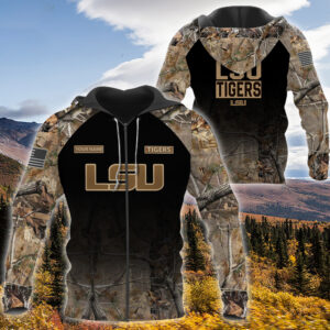 Personalized Lsu Tigers Hunting Camo Custom 3D Shirt