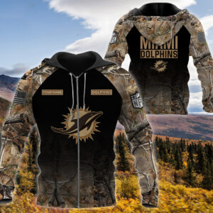 Personalized Miami Dolphins Nfl Hunting Camo Custom 3D Shirt