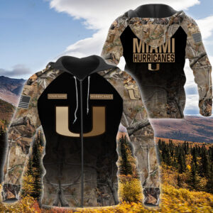 Personalized Miami Hurricanes Hunting Camo Custom 3D Shirt