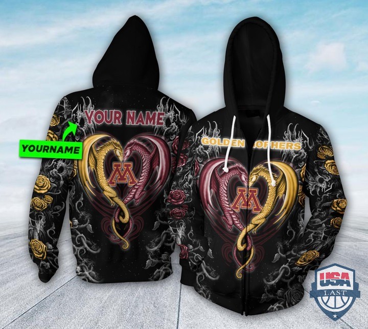 Personalized Minnesota Golden Gophers Dragon Ncaa 3D Hoodie T-Shirt Personalized Minnesota Golden Gophers Dragon Ncaa 3D Hoodie T-Shirt
