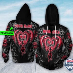 Personalized Nebraska Cornhuskers Dragon Ncaa 3D Hoodie T-Shirt