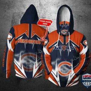 Personalized Nfl Chicago Bears Lightning Gaiter 3D Hoodie