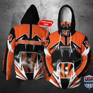 Personalized Nfl Cincinnati Bengals Lightning Gaiter 3D Hoodie