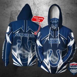 Personalized Nfl Indianapolis Colts Lightning Gaiter 3D Hoodie