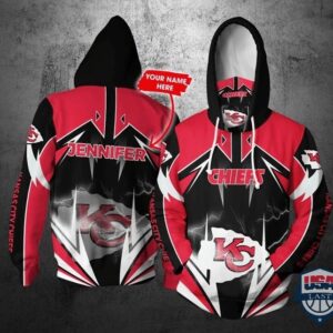 Personalized Nfl Kansas City Chiefs Lightning Gaiter 3D Hoodie