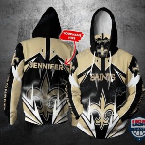 Personalized Nfl New Orleans Saints Lightning Gaiter 3D Hoodie