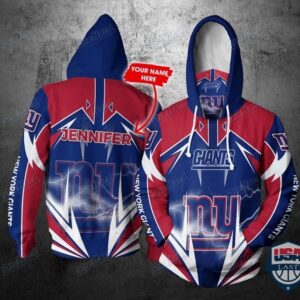Personalized Nfl New York Giants Lightning Gaiter 3D Hoodie