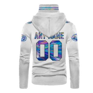 Personalized Nfl San Francisco 49Ers White Hologram Color 3D Hoodie Mask