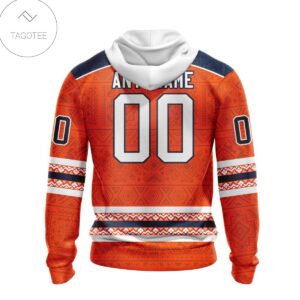 Personalized Nhl Edmonton Oilers Native American Pattern Hoodie