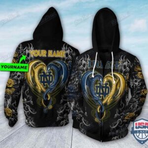 Personalized Notre Dame Fighting Irish Dragon Ncaa 3D Hoodie T-Shirt