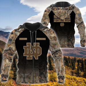 Personalized Notre Dame Fighting Irish Hunting Camo Custom 3D Shirt