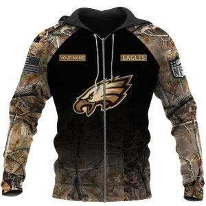 Personalized Philadelphia Eagles Nfl Hunting Camo Custom 3D Shirt